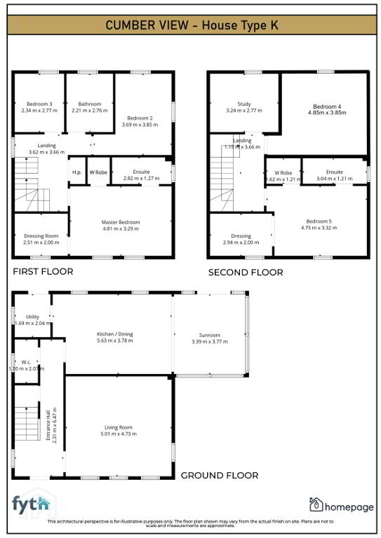 Floorplan 1 of Type K, Cumber View, Upper Main Street, Claudy, L’derry