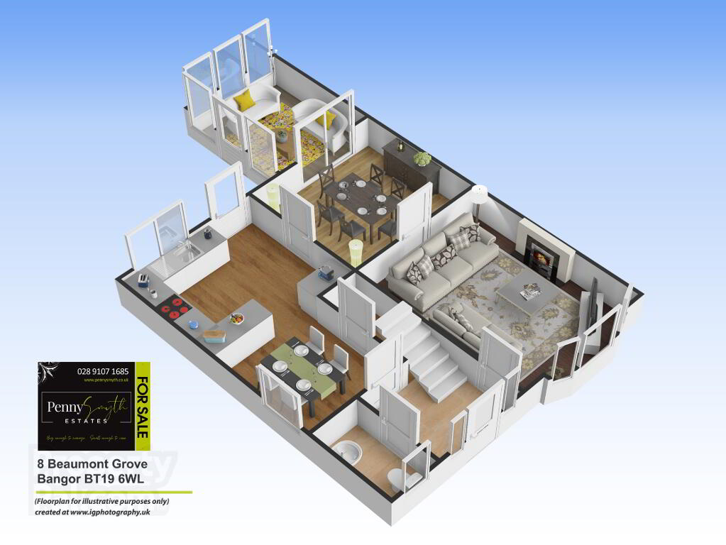 Floorplan 1 of 8 Beaumont Grove, Bangor